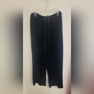 #101 Chico's Black Silky Dress Pants with Bedazzled Details Size 3 (16)